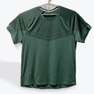 Hind Running Mens XL Heather Green Short Sleeve Performance T-Shirt Back Pocket